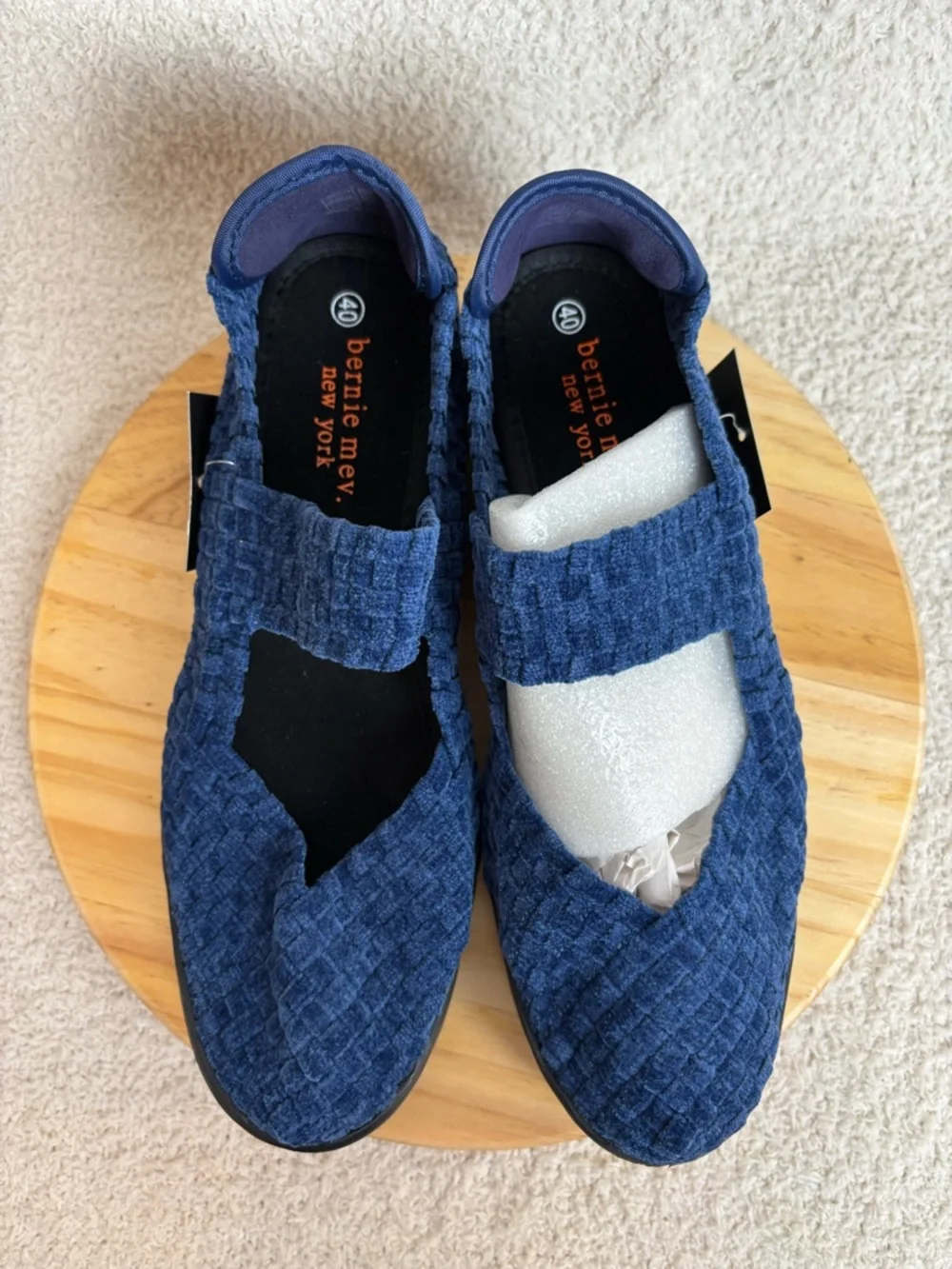 Benie Mev Shoes Womens 40 US 9 Charm Comfi Mary Jane Woven Wedge in Blue